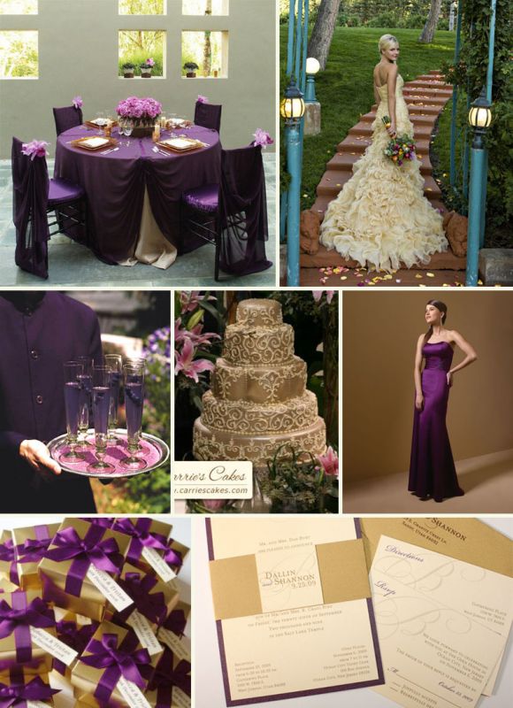 Purple gold and ivory October brides what are your colors wedding 