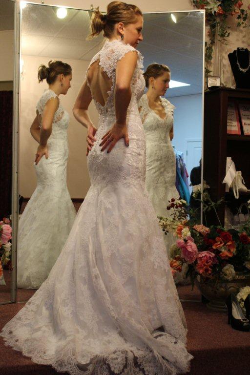 Searching for an all over lace wedding dress for less than $1,000. :  wedding gowns lace under 1000 IMG 2545