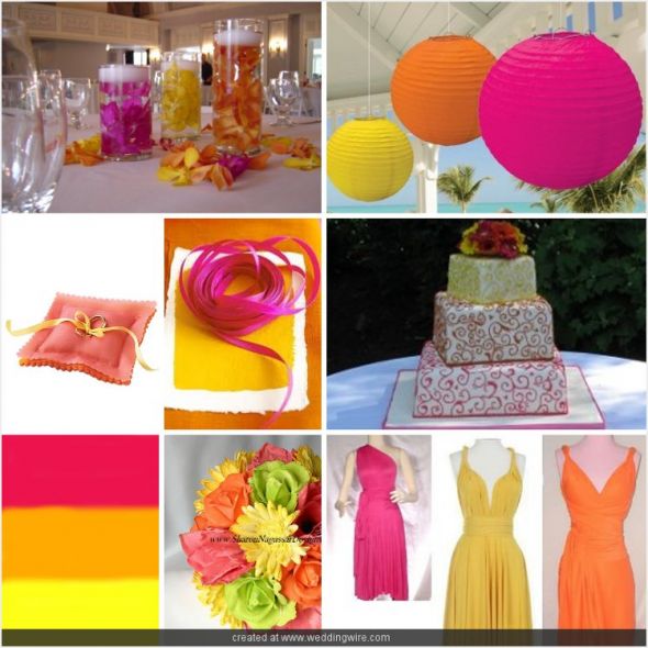 our COLORS!!!! and he likes them :) :  wedding pink orange yellow colors theme summer Iboard 78d7559af311236f