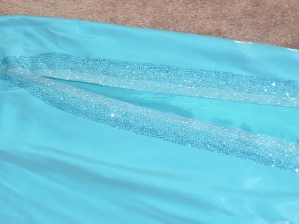 Auqua fitted dress....must see pictures : wedding auqua blue bling beading fitted tubtop teal navy bridesmaids dress P1030379