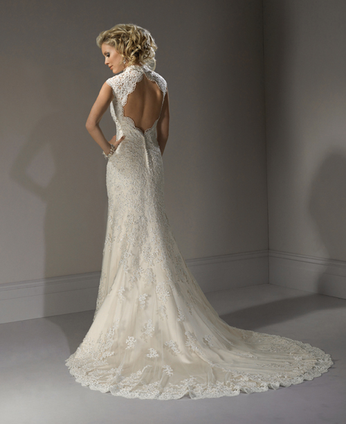 Newbees: What is your dream dress? : wedding jim hjelm lace vintage empire chiffon dress 19044backmaggie