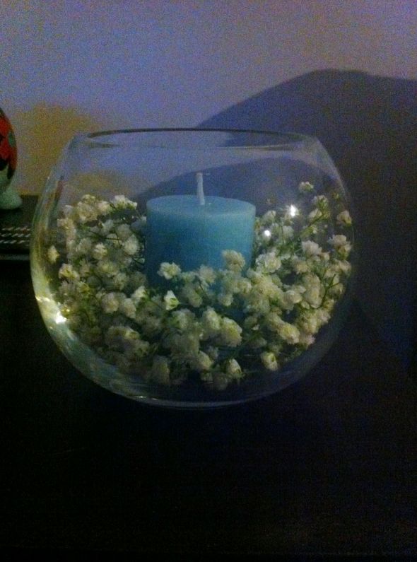 DIY baby's breath aisle decor