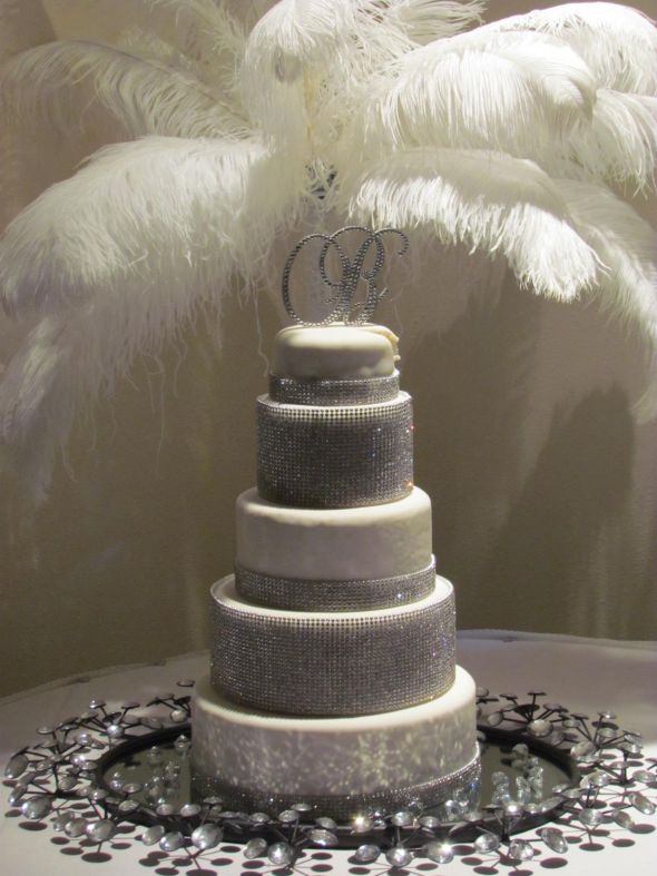 Faux Fake Wedding Cake White and BLING wedding faux cake fake cake
