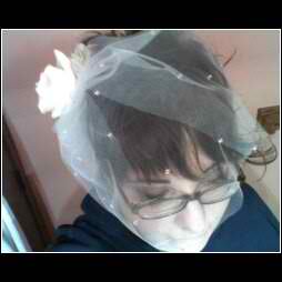 DIY tulle and flower birdcage veil :  wedding veil birdcage diy tulle Veil1