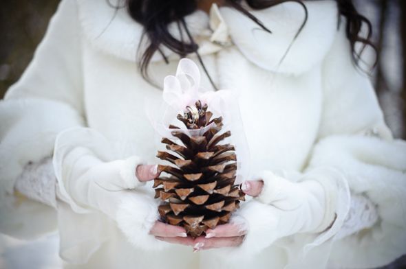 Pine cone bouquet - too plain? :  wedding pine cone bouqet Katikristof 0425