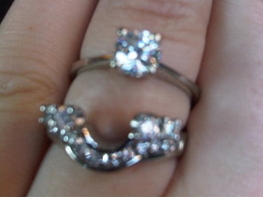 Show me solitaire e-rings w/wedding bands and/or enhancers! : wedding engagement ring wedding band 1 ct solitaire enhancers princess Rings1