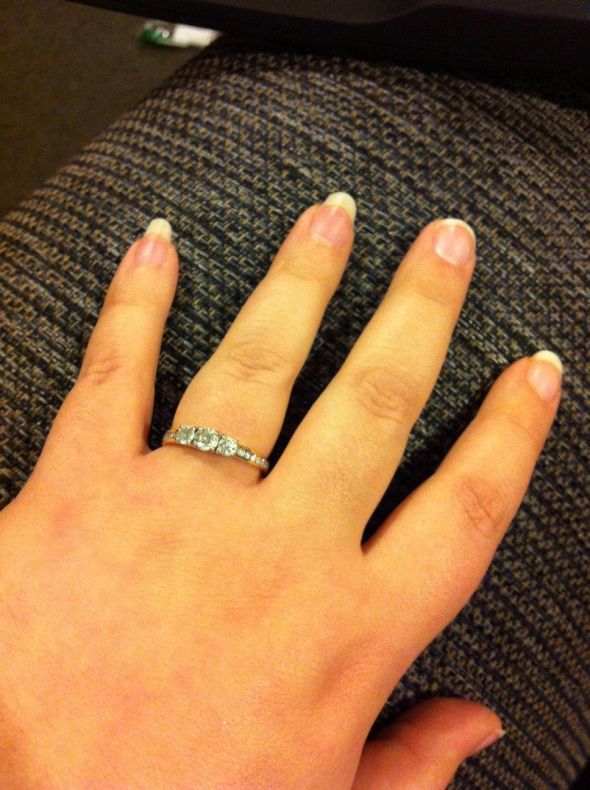 show me your three-stone e-rings! :  wedding three stone ring three stone radiant cut Engagement Ring 
