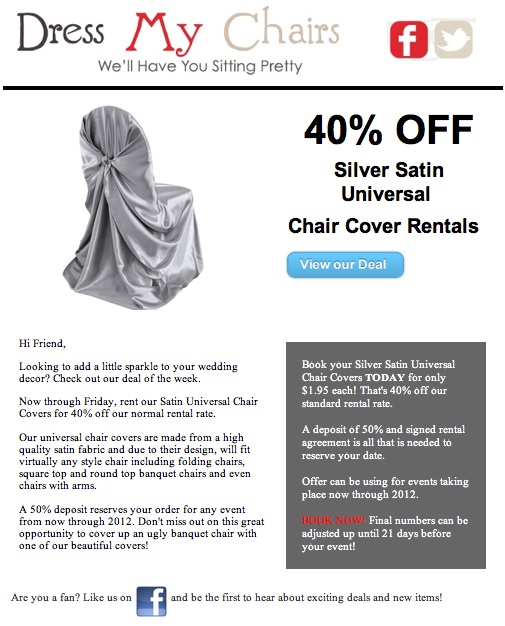 Siver Satin Universal Chair Covers $1.95 :  wedding Silversatin