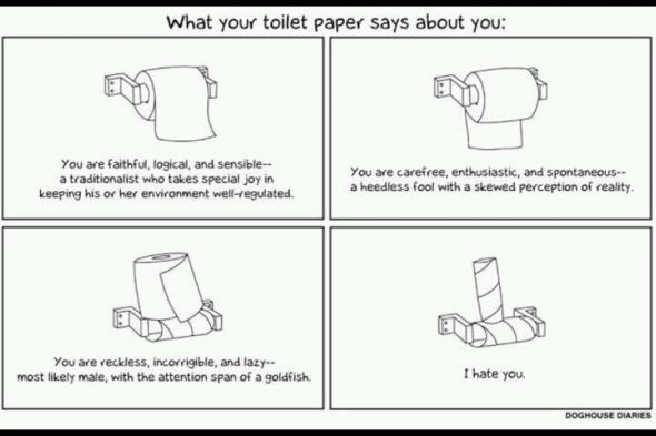 Our passive aggressive TP battle. I'm finding this amusing. :-) :  wedding Tp