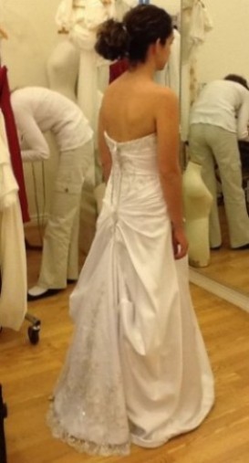 show off your bustle and back of your gown :  wedding bustle train gown dress wedding bridal IMG 0318