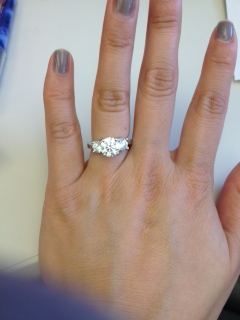 Show me your 3 stone rings with carats of stones! :  wedding 3 stone 1 three stone 1 carat engagement ring ring porn ring 3 stone three stone engagement picture side stones Ring2