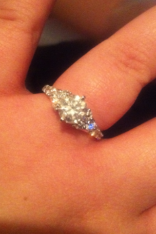 I got my ring back!!! *TONS OF RING PORN* :  wedding ring rings setting engaged engagement set solitaire round brilliant 3 btw tw Image 2