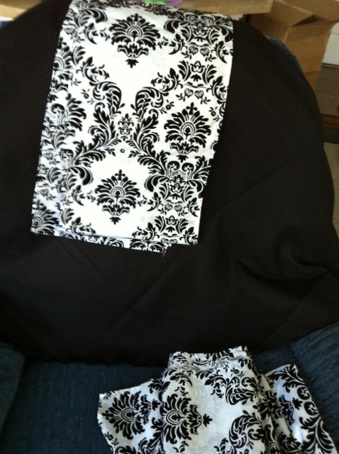 Black and White Damask Table