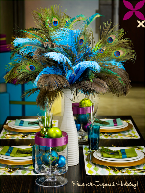peacock wedding theme tables