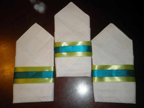 My DIY destination wedding fans and handkerchiefs