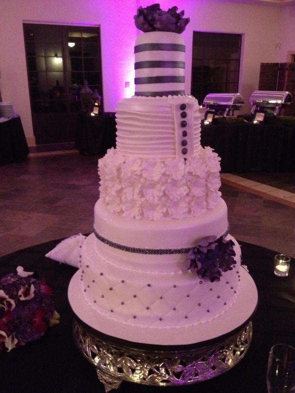Modern couture 5 tier wedding cake