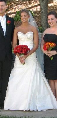 Ruching and satin dresses,show me your's! :  wedding Outside