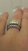 Show me your e-ring: Three stone, princess center and round brilliant sides. : wedding 2011 12 26 16 54 59 334