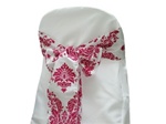 Help me with the Bridal party table!!! :  wedding pink damask decor help FLOCK SASH WHT FUCH 1
