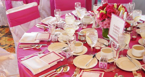 Help me with the Bridal party table!!! :  wedding pink damask decor help Tab Es