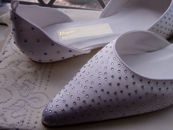 DIY Crystal Shoes :  wedding crystal wedding shoe diy pearl Finished Shoes 3