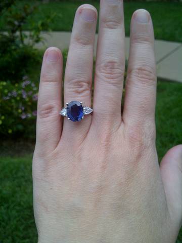 Can I see your nondiamond engagement ring and any sapphire ring advice welcomed! : wedding sapphire ering blue diamond Engagement Ring