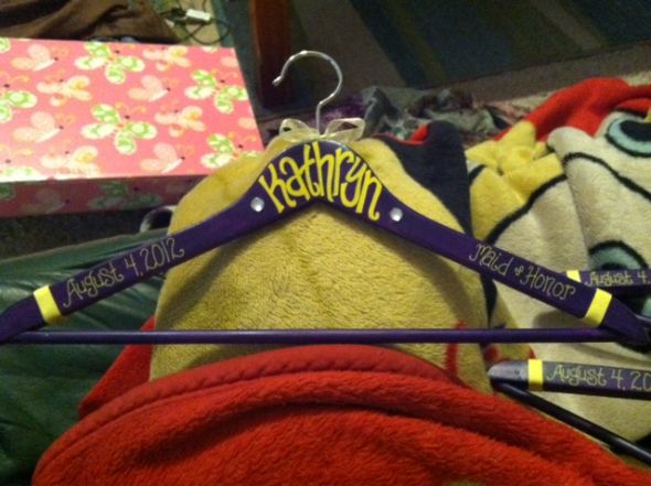 Got my customized hangers! :  wedding purple yellow Photo 126