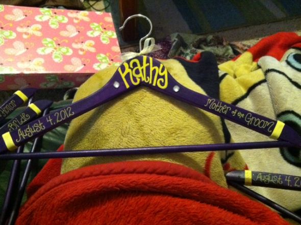 Got my customized hangers! :  wedding purple yellow Photo 128