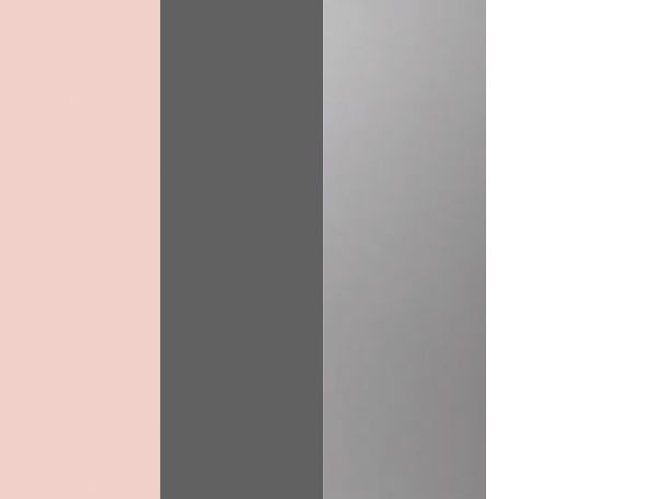 Our colors are blush pink charcoal grey silver and white 