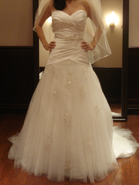 Short/petite brides: Post your dresses! :  wedding short petite vertically challenged wedding dress Theone06a