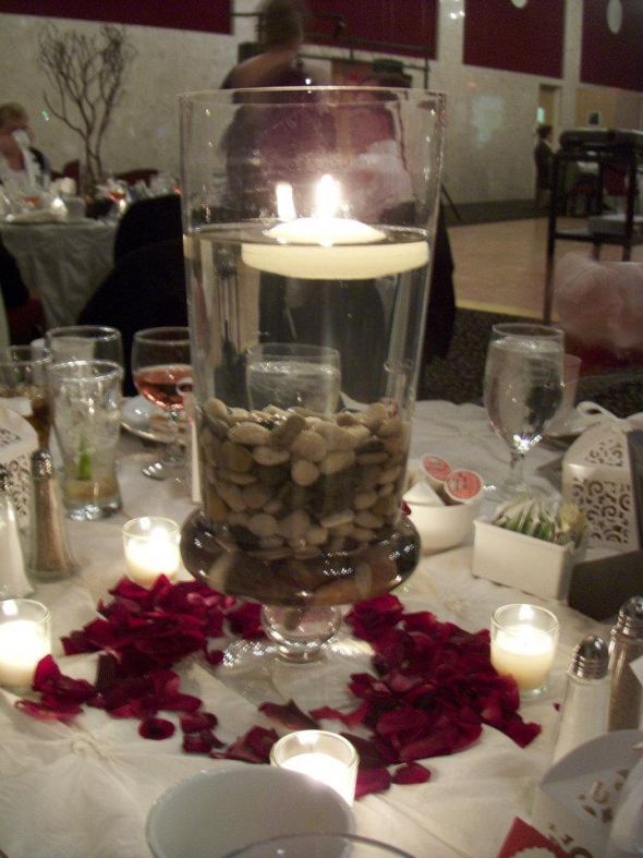 Manzanita Brance's Glass Vases Table Numbers Cake Rhinestone Ribbon 