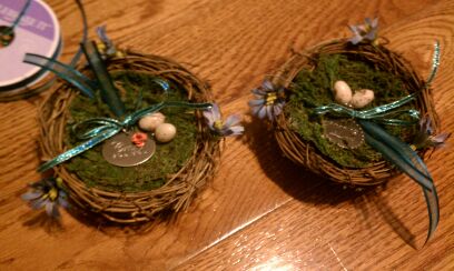 My birds nest Ring Pillows...