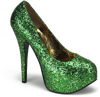 Green with Envy!!! :  wedding green shoes 5 3 4 Green Glitter Platforms