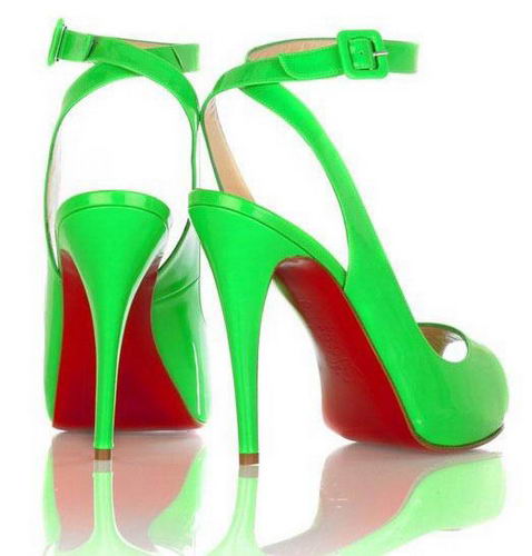 Green with Envy!!! :  wedding green shoes Christian Louboutin Privatita Platform Slingbacks Fluo Green 2