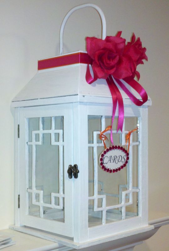 My Card box/ Bought the lantern at Marshalls