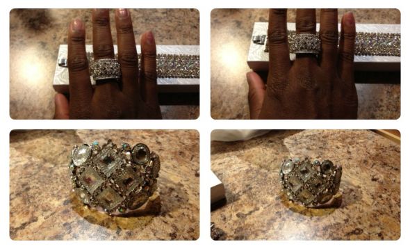 All pieces with the exception of the ring are REAL Swarovski crystals