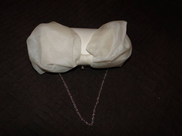 Bespoke -  Authentic Nancy Jane Ivory Clutch :  wedding nancy jane clutch bow organza swarovski purse bride ivory inspiration ceremony dress ring jewelry makeup reception shoes Nancy Jane   Side