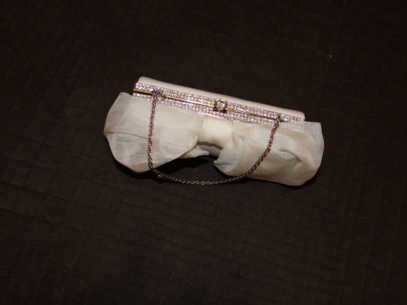 Bespoke -  Authentic Nancy Jane Ivory Clutch :  wedding nancy jane clutch bow organza swarovski purse bride ivory inspiration ceremony dress ring jewelry makeup reception shoes Nancy Jane   Top 2
