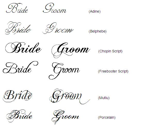 Bride and Groom chair signs wedding chair sign burgues script Font Samples