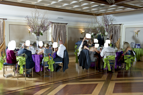 Purple Green tablecloth and sashes for sale wedding purplegreen