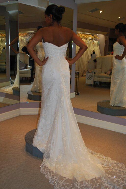 Casblanca Bridal size 8 bridal gown Strapless lace wedding dress in ivory