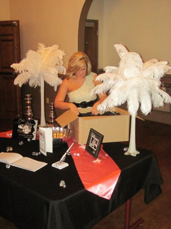 White ostrich feather centerpieces wedding ostrich feathers centerpieces 