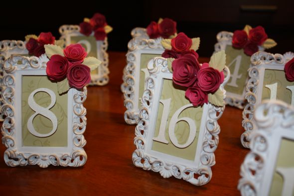 My first shot at table numbers wedding table numbers roses vintage sign 