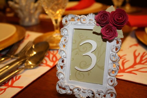 My first shot at table numbers :  wedding table numbers roses vintage sign green pink white diy reception IMG 1391