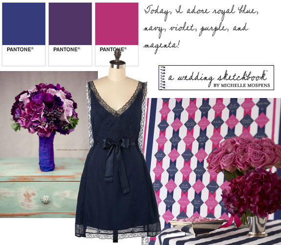  give you an idea Should I change my colors wedding Navy Pink Purple 