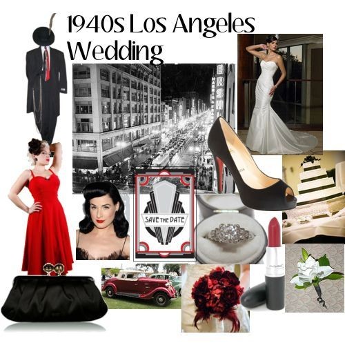 wedding Red Inspiration Board 1940s Theme 6 months ago