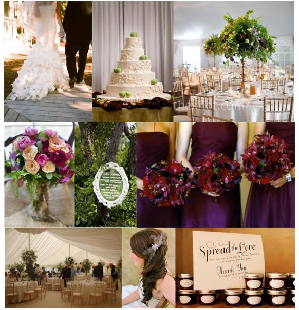 Colors? Purple and.... :  wedding colors purple winter wedding 2012 1 BurgundyFuchsiaPeachGarden