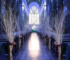Altar Aisle Decorations - DIY Winter Garden : wedding altar decorations diy branches winter garden wedding Winteraisle Silvebranches