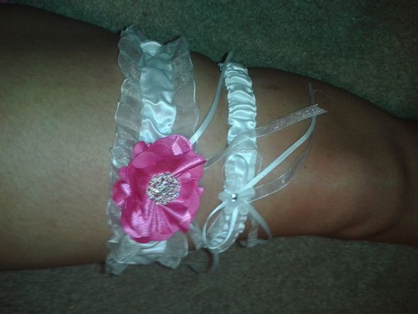Pink and White garter