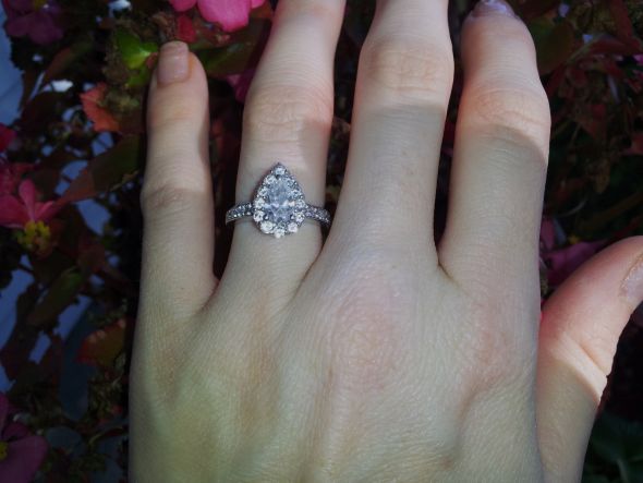 Marquise Halo or Pear Halo?? Can you post a pic wearing your Marquise Halo? :  wedding marquise halo pear halo engagement ring My Ring